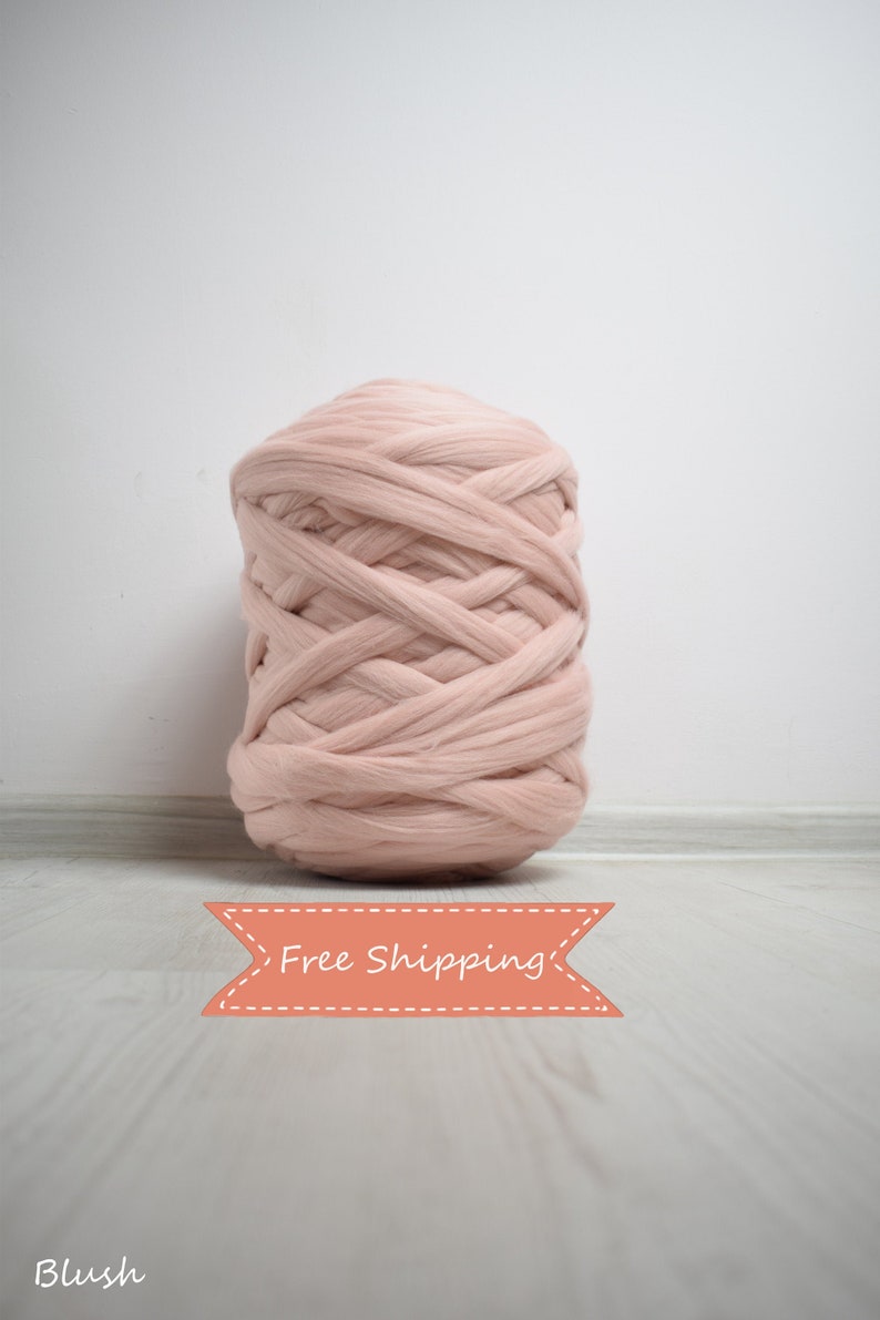 Blush pink chunky discount yarn